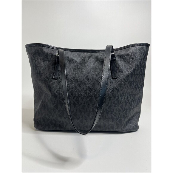 Michael Kors Large Tote Bag Black Logo With Charm - Picture 3 of 7